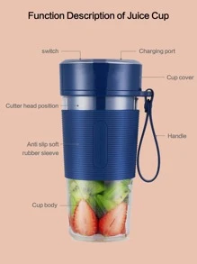 1 pieza Taza recargable portátil a mano jugo - Azul - Ver 6