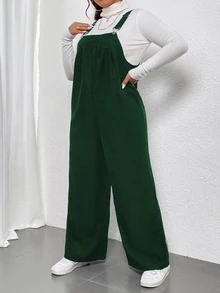 Flirla Mono overol unicolor sin camiseta - Verde Oscuro - Ver 4