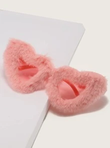 1 Pair Fashion Heart Shaped Plush Decorated Eyeglasses For Women - Pink - View 6