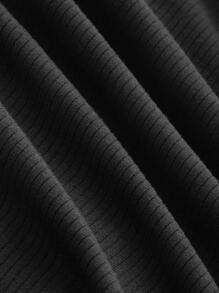 SHEIN MOD Colorblock 2 In 1 Top With Tie - Black and White - View 4