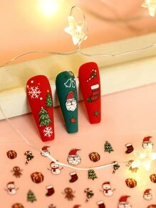 Beauty Sticker 2sheets Christmas Santa Pattern Nail Art Sticker - Multicolor - View 2