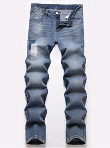 Men Cat Whisker Jeans - Medium Wash - View 1