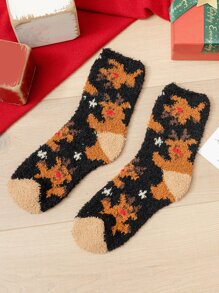 2 đôi tất cổ cao cổ họa tiết hươu san hô thoải mái cho nam mùa đông, ấm áp - Nhiều màu - Xem 2