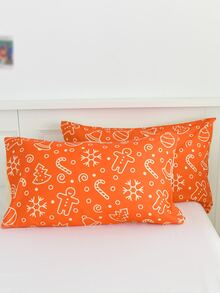 Christmas Crutch & Snowflake Pattern Duvet Cover Set Without Filler - Multicolor - View 7