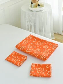 Christmas Crutch & Snowflake Pattern Duvet Cover Set Without Filler - Multicolor - View 8