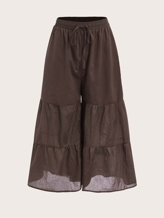 Pantaloni a gamba larga con volant