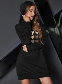 SHEIN LUNE Quần áo thể thao nữ Tim Giải trí - màu đen - Xem 5