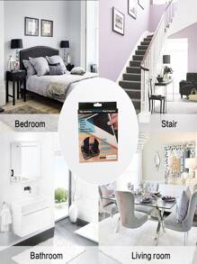 4 piezas Adhesivos para el suelo negro antideslizante piso de plástico para doméstico - Negro - Ver 6