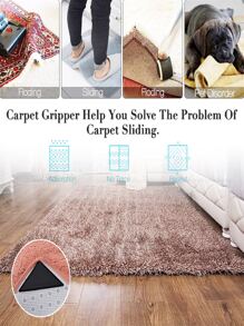 4 piezas Adhesivos para el suelo negro antideslizante piso de plástico para doméstico - Negro - Ver 7