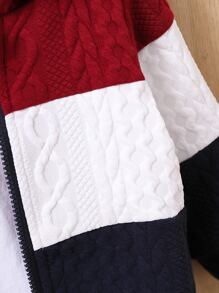 Babyjongen Kleurblok Met rits Jas met capuchon Zonder T-shirt