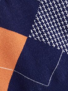 Toddler Boys Geo & Houndstooth Pattern Polo Neck Jumper - Multicolor - View 4