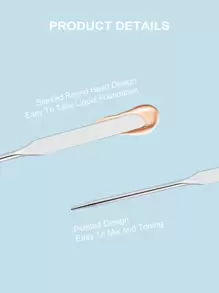 Liquid Foundation Toning Stick, 1pc Stainless Steel Light, Silver Two-In-One Double-Ended Toning Stick - Silver - View 4