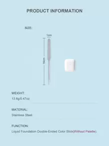 Liquid Foundation Toning Stick, 1pc Stainless Steel Light, Silver Two-In-One Double-Ended Toning Stick - Silver - View 7