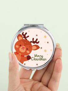 Christmas Foldable Cartoon Elk Pattern Mirror - Multicolor - View 4