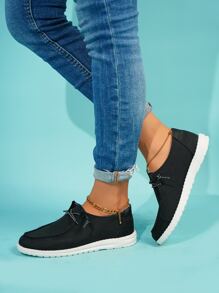 前綁帶牛仔鞋 - 黑色 - 查看 2