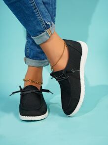 前綁帶牛仔鞋 - 黑色 - 查看 3