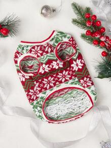 Jersey de mascota estampado de copo de nieve - Multicolor - Ver 5