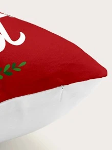 4 piezas Funda de cojín sin relleno Navidad con slogan & con estampado de árbol - Multicolor - Ver 3