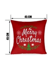 4 piezas Funda de cojín sin relleno Navidad con slogan & con estampado de árbol - Multicolor - Ver 5