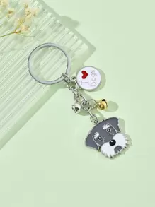 狗头和铃铛吊饰钥匙扣休闲情人节 - 彩色 - 查看 4