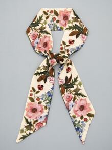 1buc eșarfă de mătase cu imprimeu floral Design elegant Alegerea ideală pentru cadouri Bandană, bandă de păr, bandă pentru cap Ideală pentru a-ți îmbrăca look-ul Ziua Îndrăgostiților