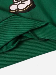 Ryan Hatfield 男孩卡通和字母圖案加絨內裏連帽衫