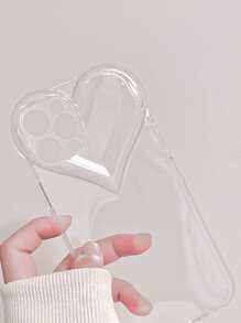Transparent Heart-Shaped Apple Phone Case Compatible With IPhone 17 Pro Max/17 Pro/17 Air/17/16 Pro Max/16 Pro Max/16/16 Pro/15/15 Pro Max/15 Pro/15 Plus/11/12/13/14 Pro Max/XS/XR/11 Pro/11 Pro Max/12 Pro/12 Pro Max/13 Pro/13 Pro Max/7 Plus/14 Pro/14 Pro Max/14 Plus/7 Plus/8 Plus/8/SE2, Soft