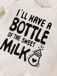 Bé trai sơ sinh Đồ họa Khẩu hiệu Áo liền quần chặt & Quần nỉ & Mũ & Vớ - Nhiều màu - Xem 8