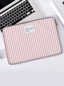 Letter Graphic Striped Laptop Bag - Multicolor - View 1