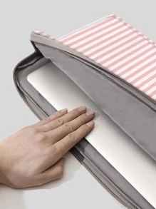 Letter Graphic Striped Laptop Bag - Multicolor - View 2