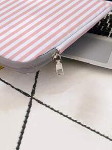 Letter Graphic Striped Laptop Bag - Multicolor - View 4