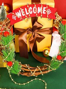 1pc Christmas Plastic Plain Decorative Chain - Gold - View 2