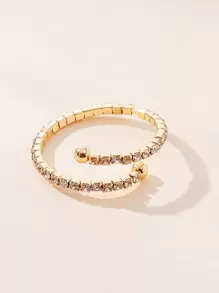 Rhinestone Decor Toe Ring - Yellow Gold - View 2