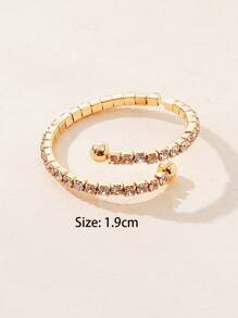 Rhinestone Decor Toe Ring - Yellow Gold - View 3