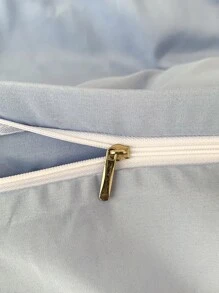 Panda Embroidered Duvet Cover Set Without Filler - Blue - View 7