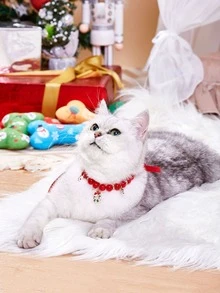 nicovaer 1pc Random Color Christmas Pet Necklace - Multicolor - View 2