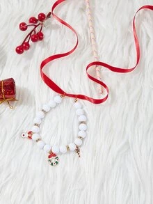 nicovaer 1pc Random Color Christmas Pet Necklace - Multicolor - View 5