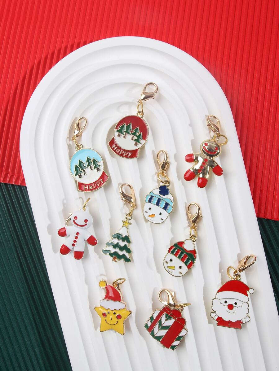 1pc Random Christmas Cartoon Graphic Pet ID Tag - Multicolor - View 1