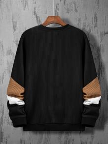 Manfinity Men Contrast Panel Sweatshirt - Black - View 2