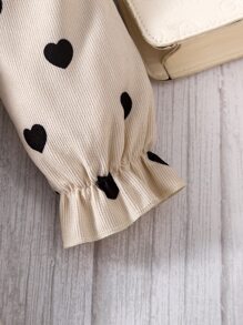 少女心印花荷葉邊荷葉袖束腰鹿皮紋連衣裙