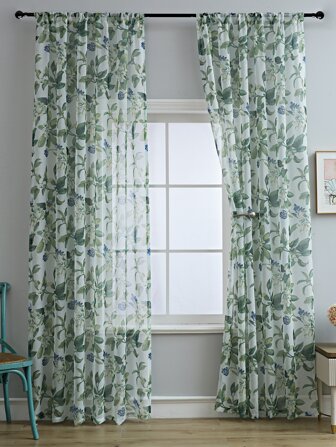 Flower Print Single Panel Curtain
