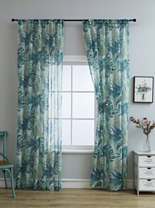 Leaf Print Single Panel Curtain