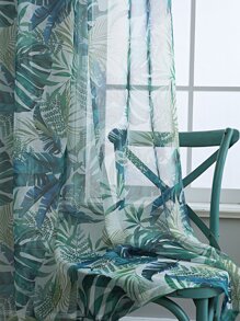 Leaf Print Single Panel Curtain