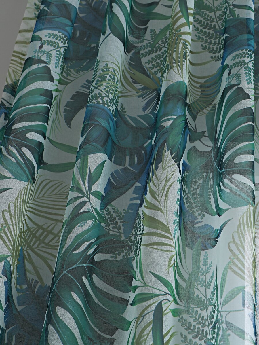 Leaf Print Single Panel Curtain SHEIN UK