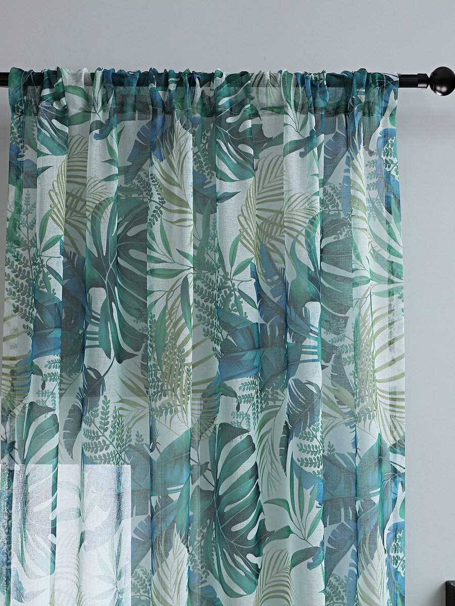 Leaf Print Single Panel Curtain SHEIN UK