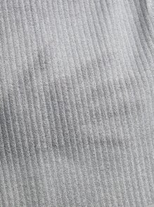 Muchica Rib-knit Top & Knot Waist Leggings Set - Light Grey - View 6