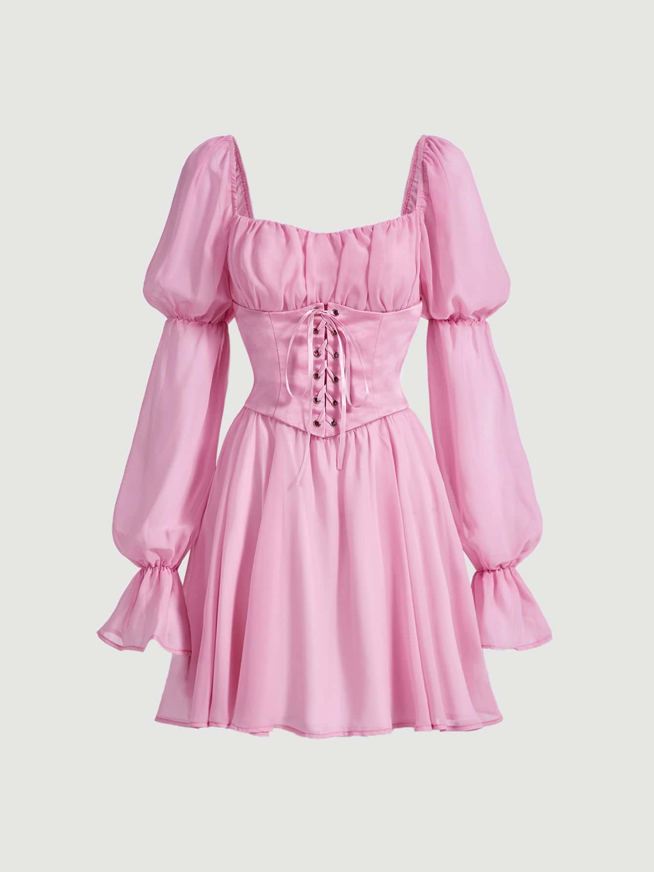 SHEIN MOD Ruched Bust Gather Sleeve Dress