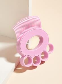 1pc Pink Plastic Pet Grooming Brush, Suitable For Cats And Dogs, For Shedding And Massage - Pink - View 6
