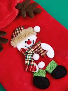 1 件红狗和雪人设计圣诞服装（适合猫和狗） - 紅色 - 查看 5