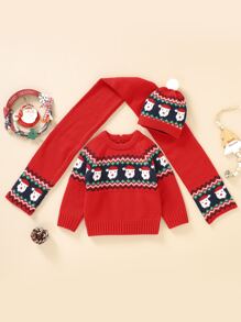 Baby Christmas Santa Claus Red Sweater - Red - View 4
